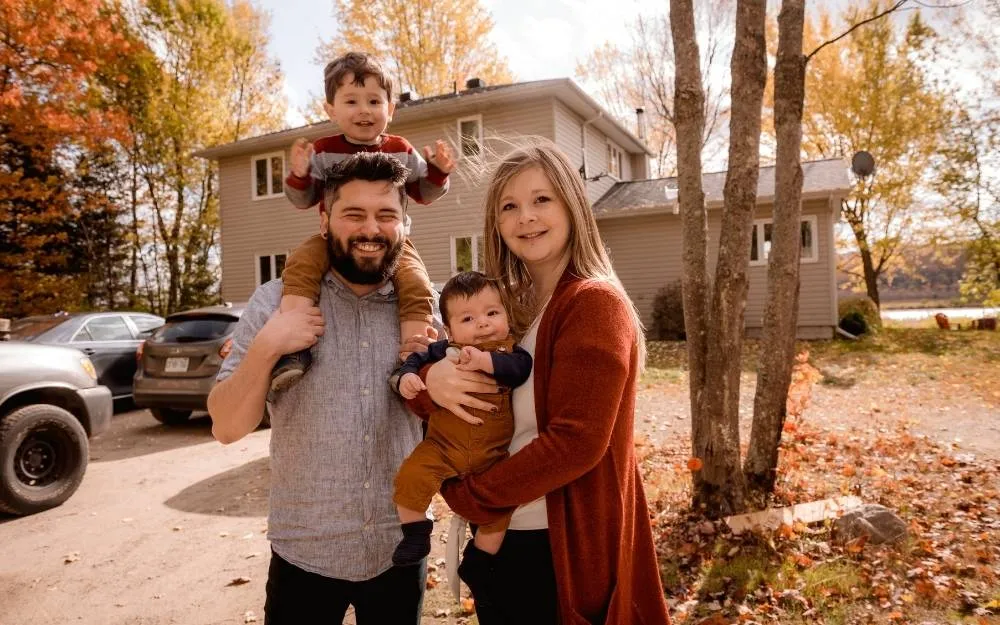 Family together at home